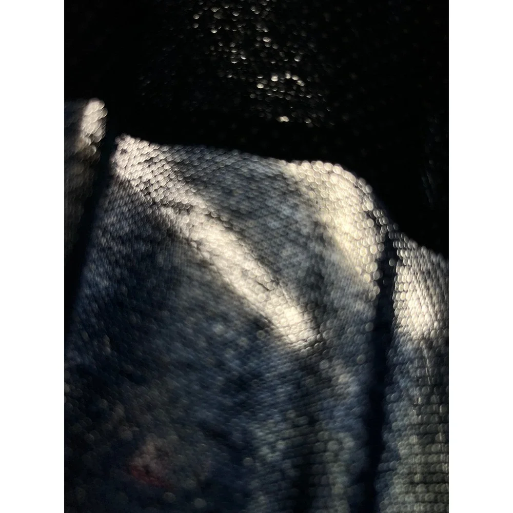 Rare Polo Ralph Lauren Mens XL Navy Blue Polka Dot Cotton Knit Button Down Shirt
